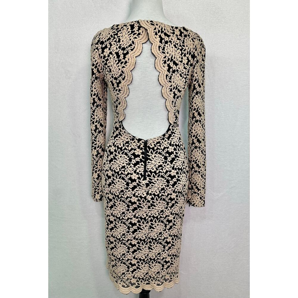 Alice + Olivia Dandi Nude Black Lace Open Back Dress Size 2 XS - Picture 6 of 14